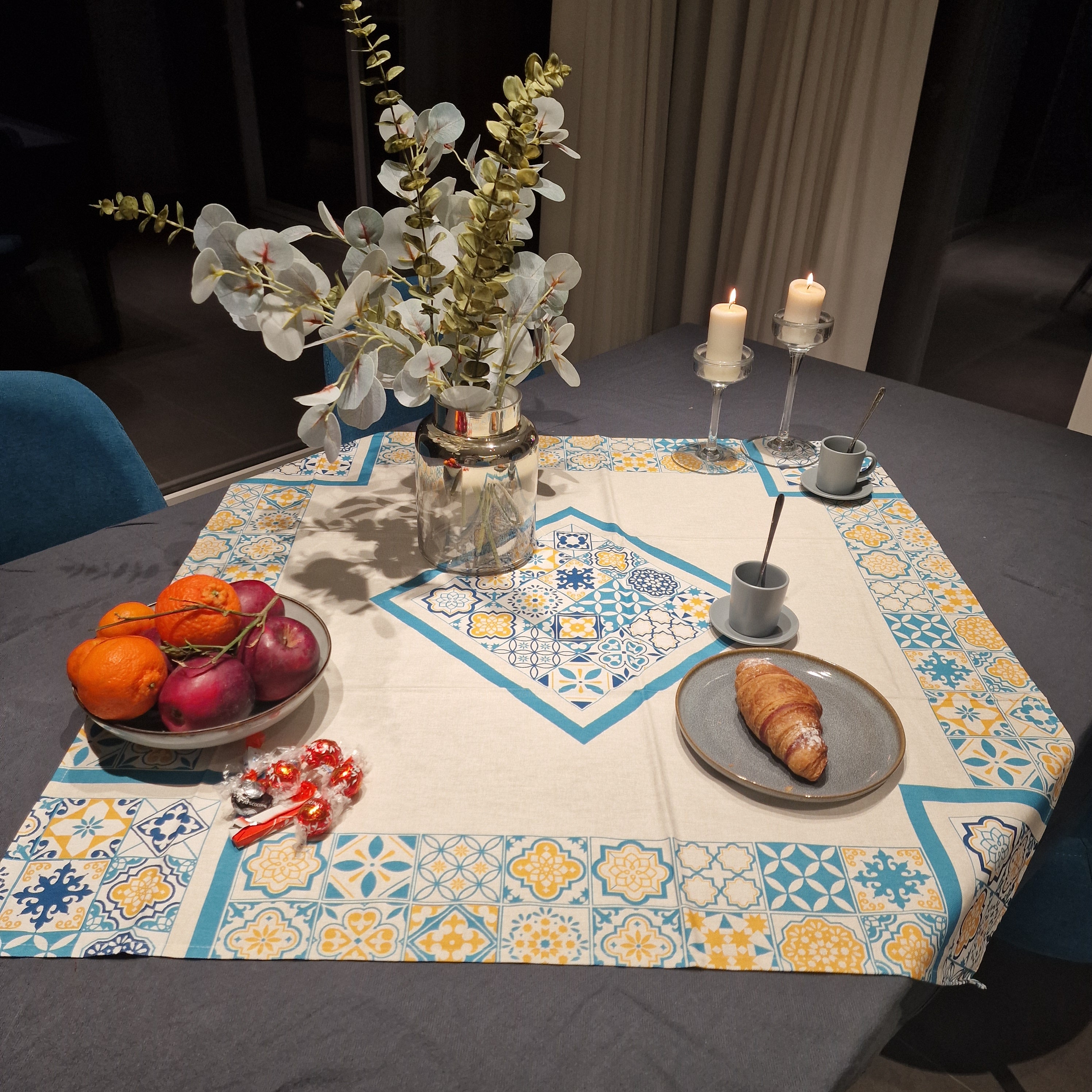 Runner e centro tavola in cotone Prestige —  Maiolica in varie colorazioni