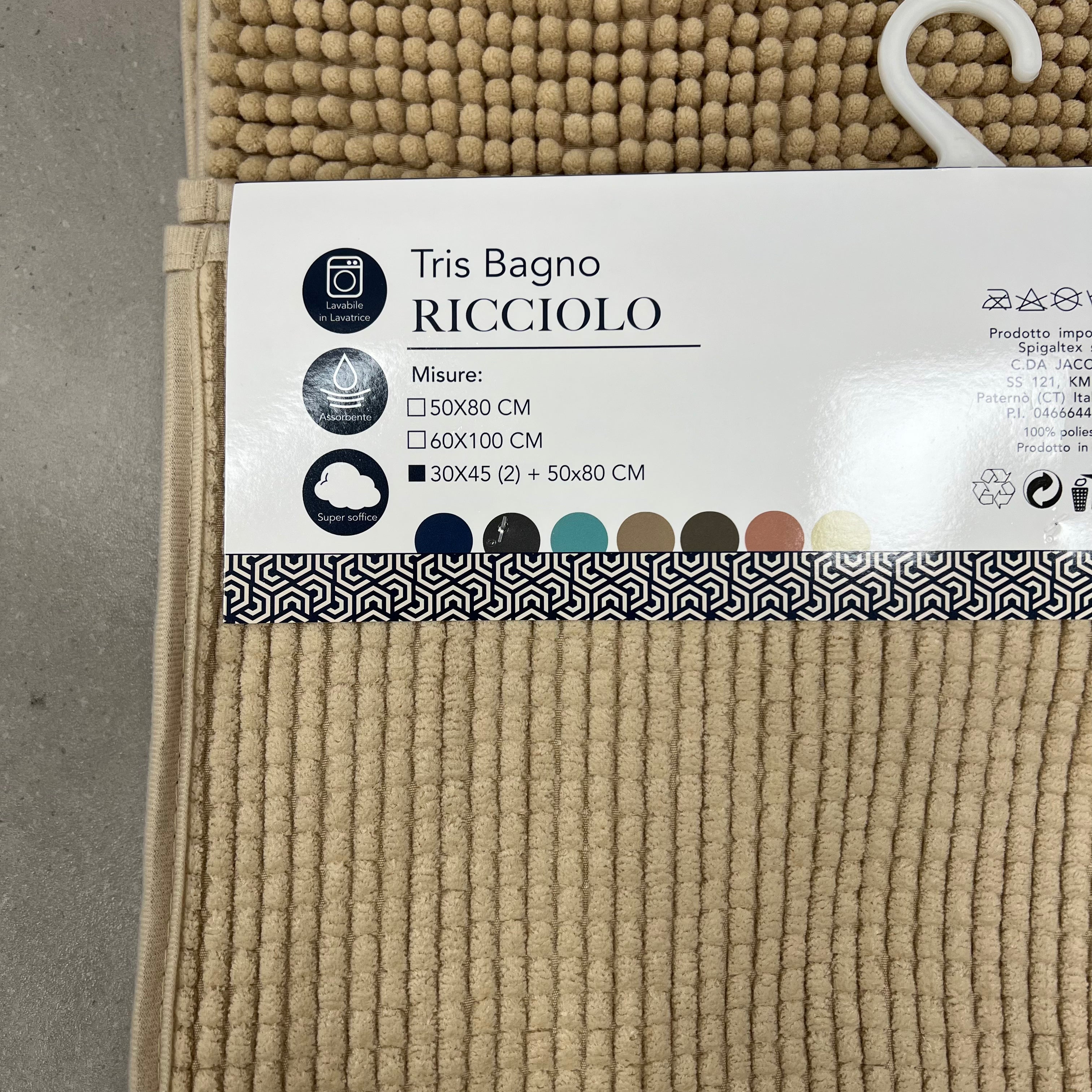 Tappeto Ricciolo Bagno — 60x100cm in varie colorazioni