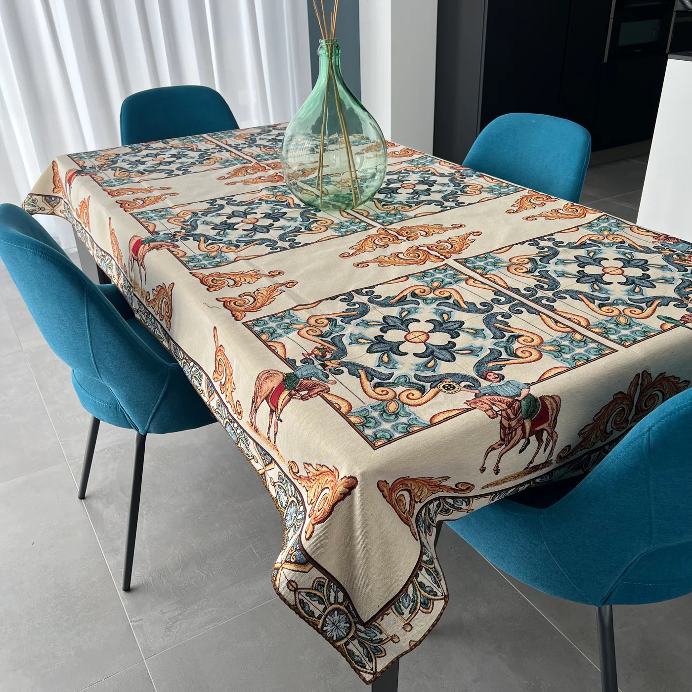 Tovaglia / Copritavolo in Gobelin Jacquard — Carte Cavallo in varie misure
