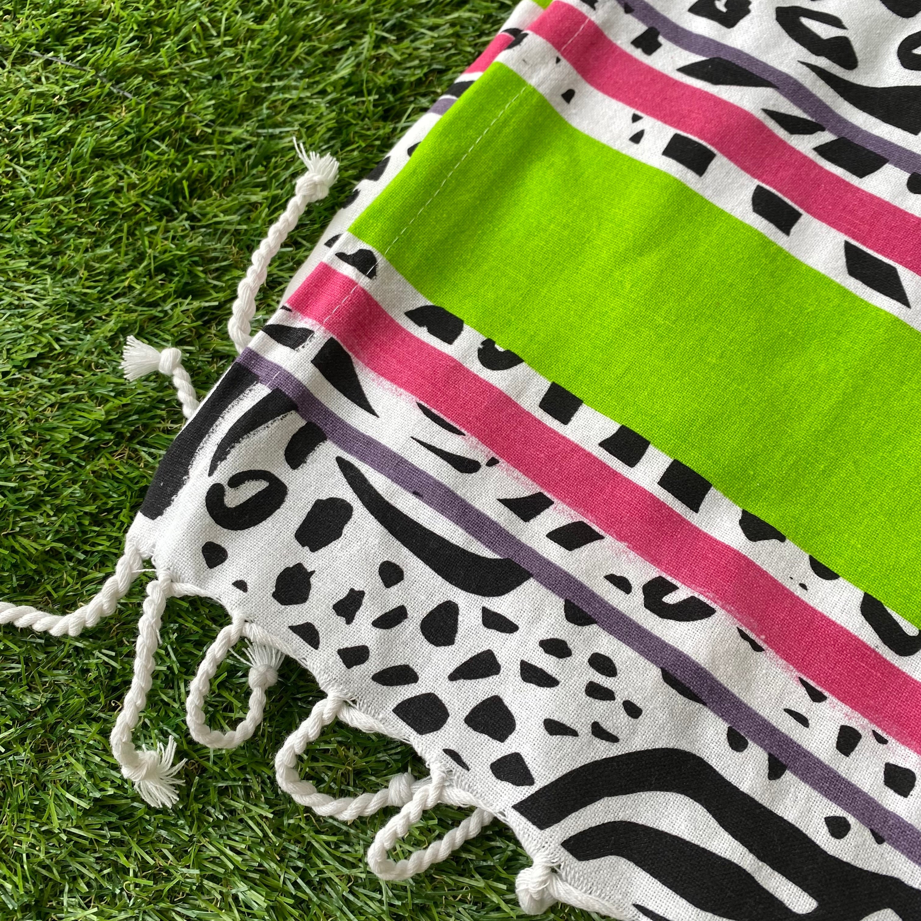 Telo Mare stampato in Fouta 100% cotone con Frange — Animalier