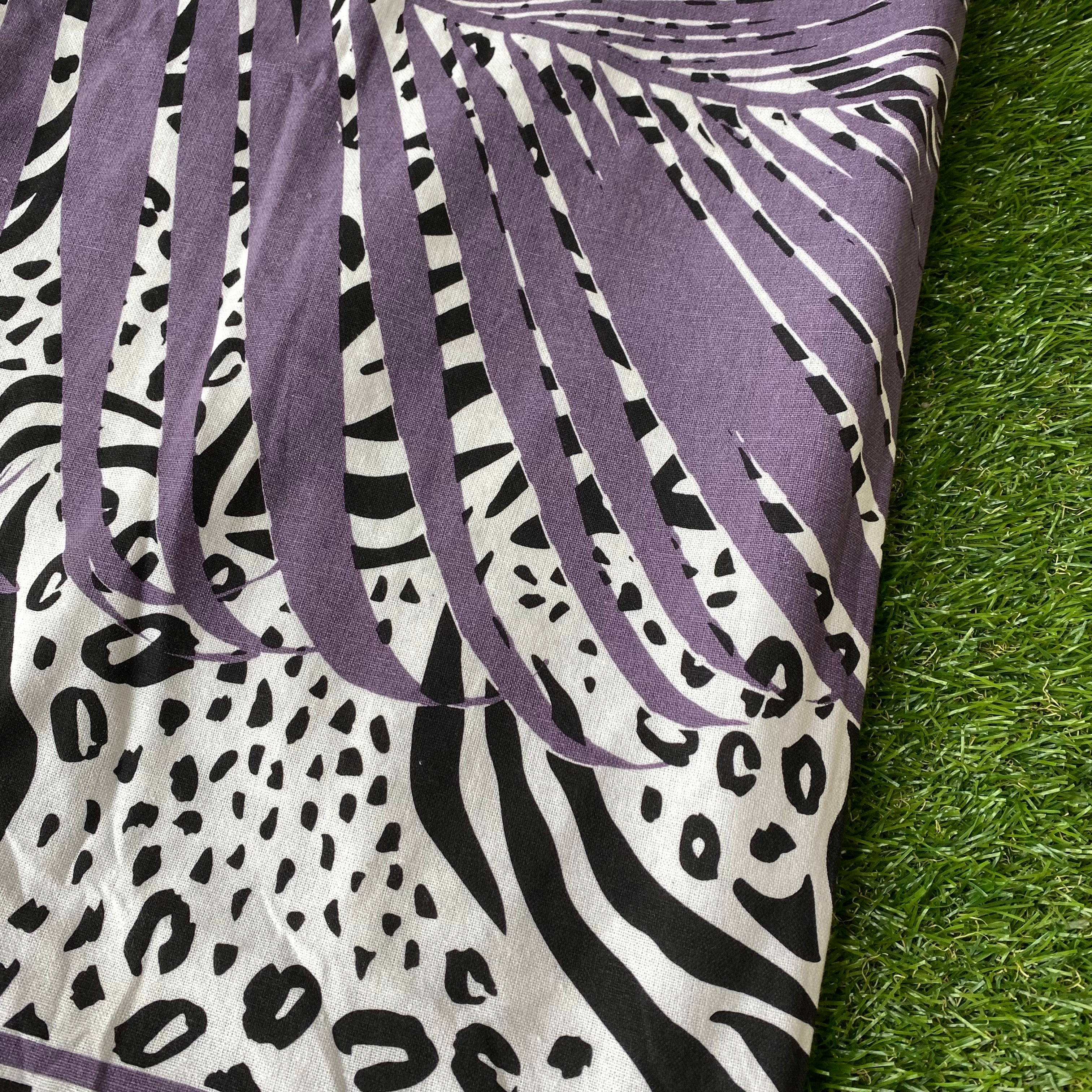 Telo Mare stampato in Fouta 100% cotone con Frange — Animalier