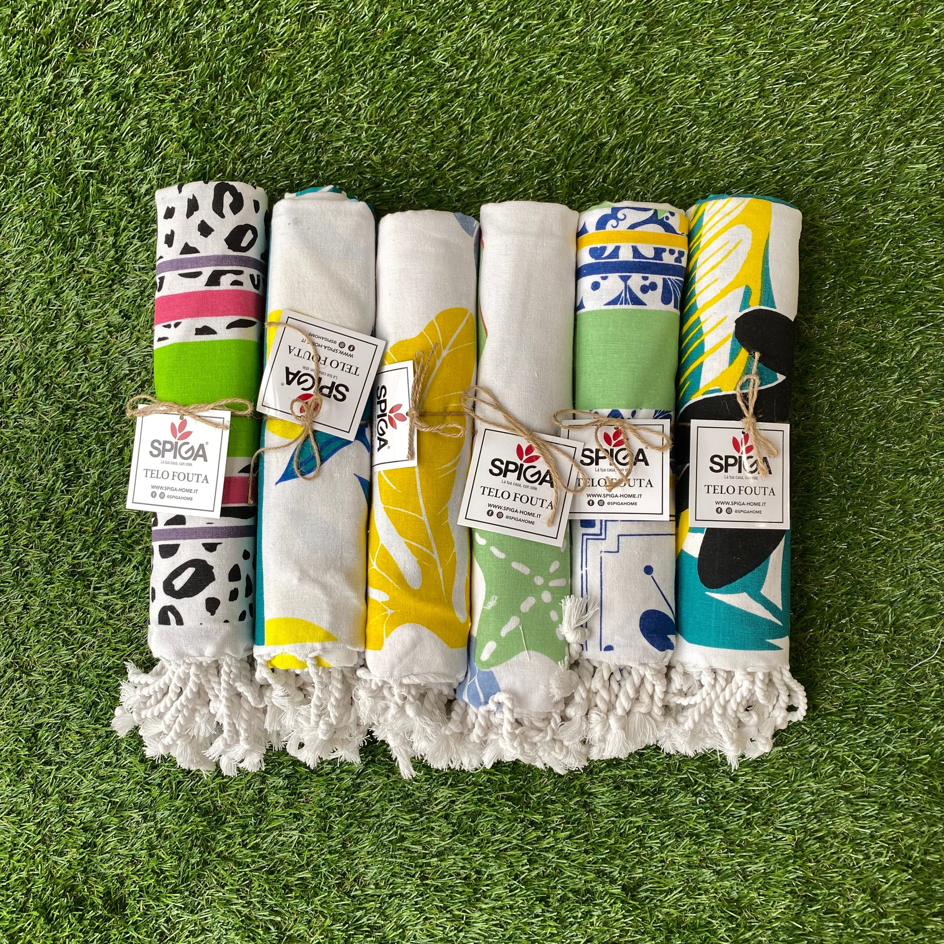 Telo Mare stampato in Fouta 100% cotone con Frange — Animalier