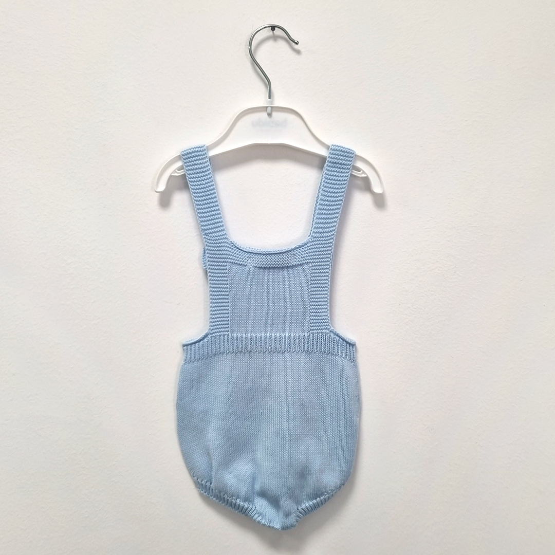Pagliaccetto bambino in filo azzurro estivo - dalla 3 alla 12 mesi