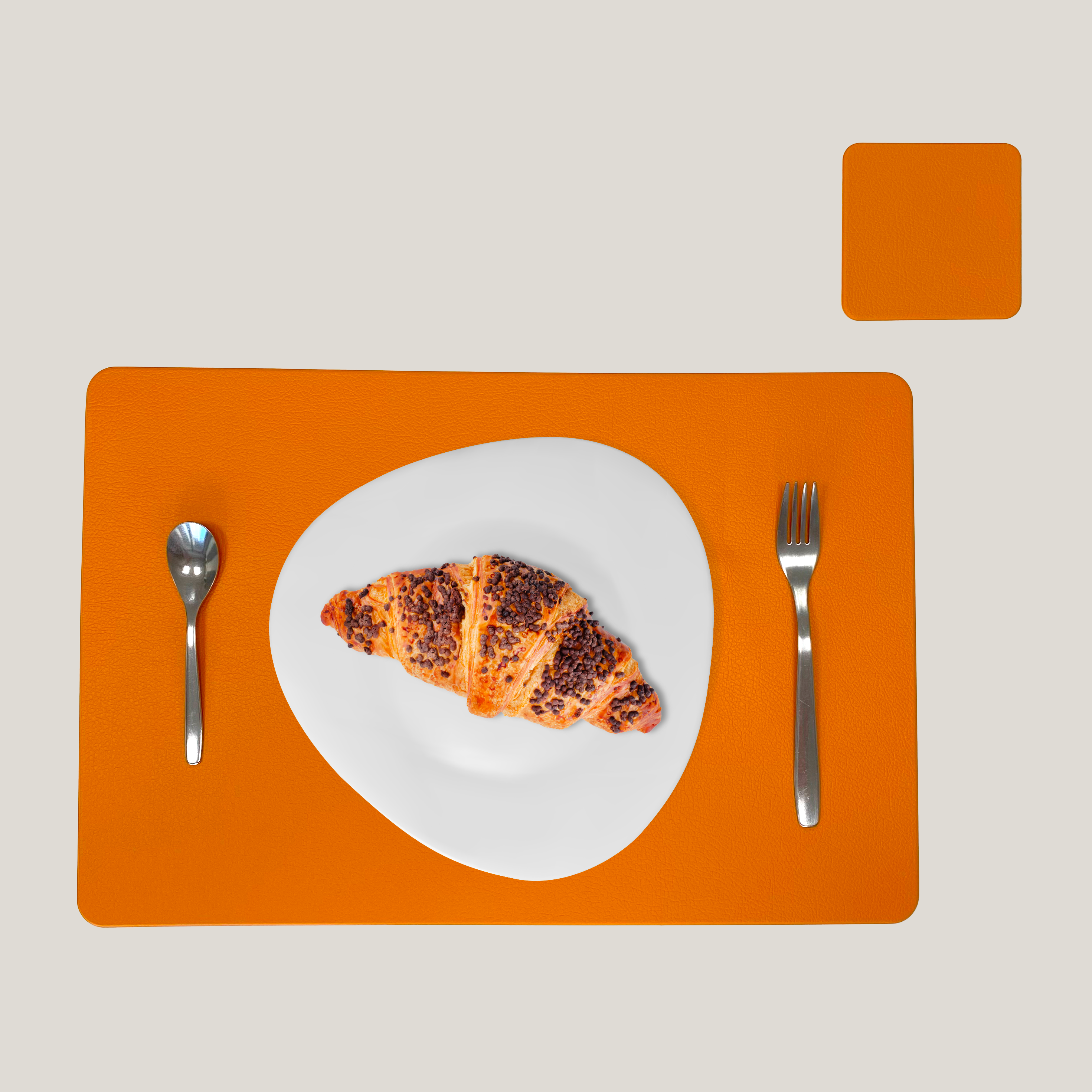 2 Set da colazione Rettangolare con sottobicchiere - Arancione