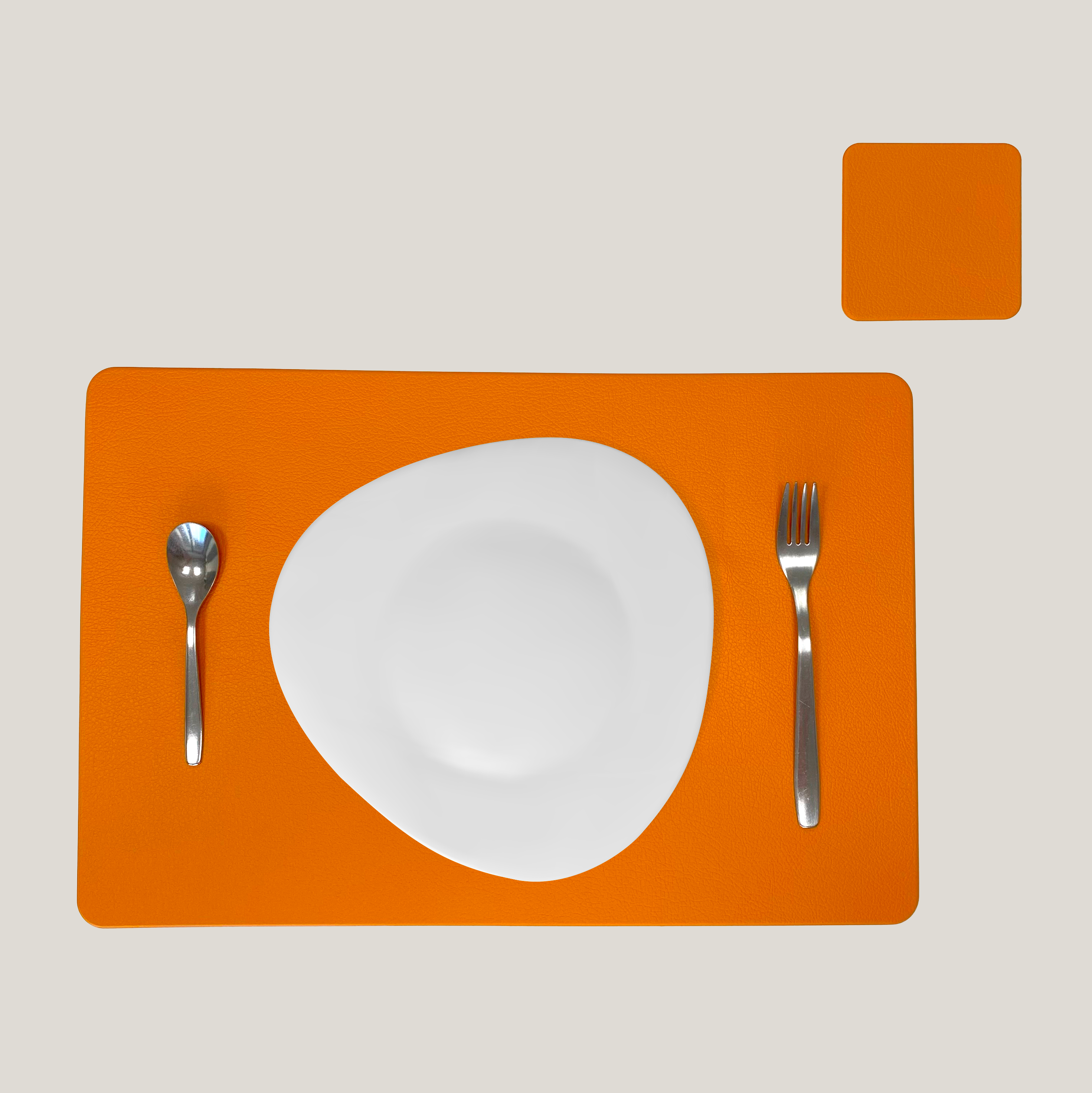 2 Set da colazione Rettangolare con sottobicchiere - Arancione
