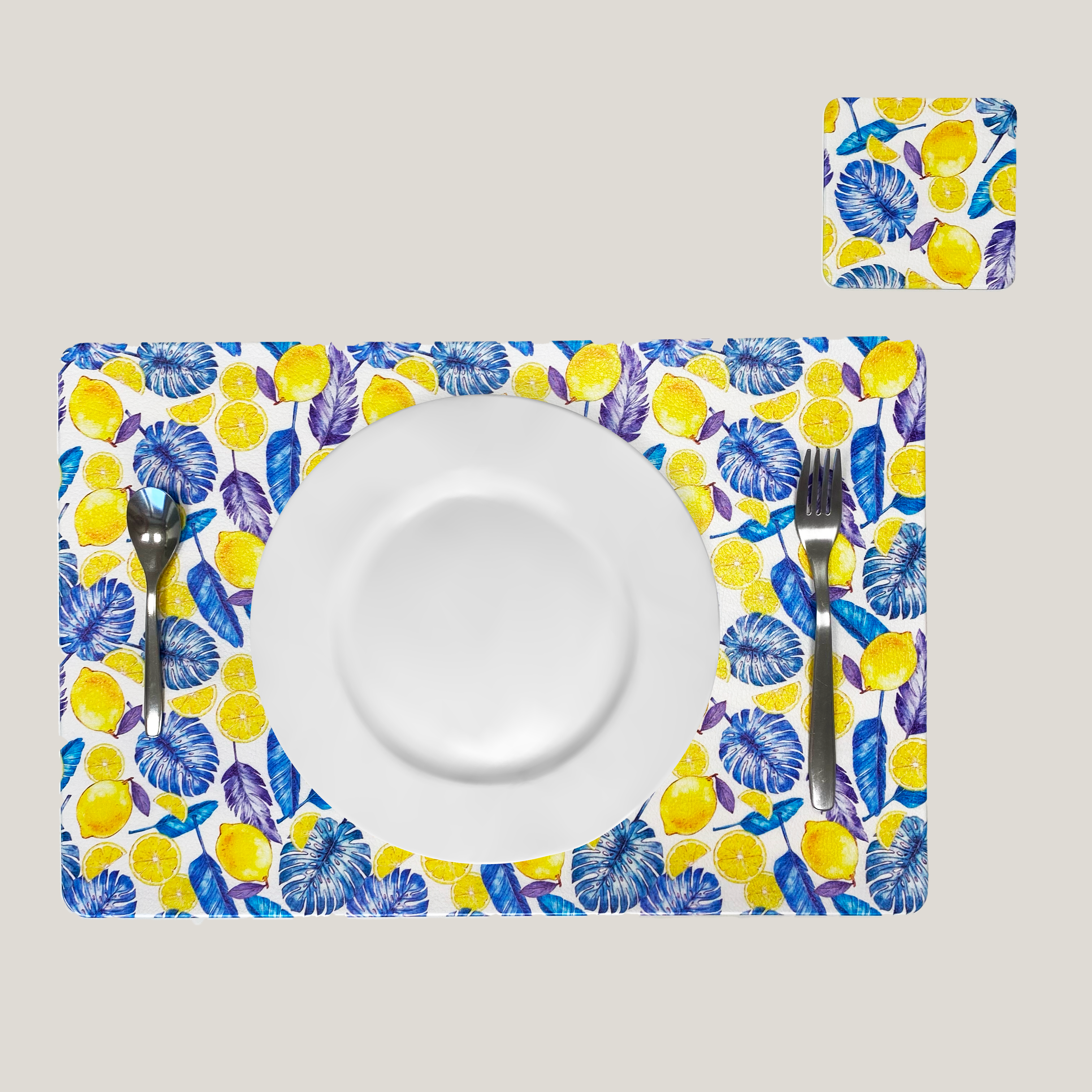 2 Set da colazione con sottobicchiere Stampato - In varie misure e fantasie