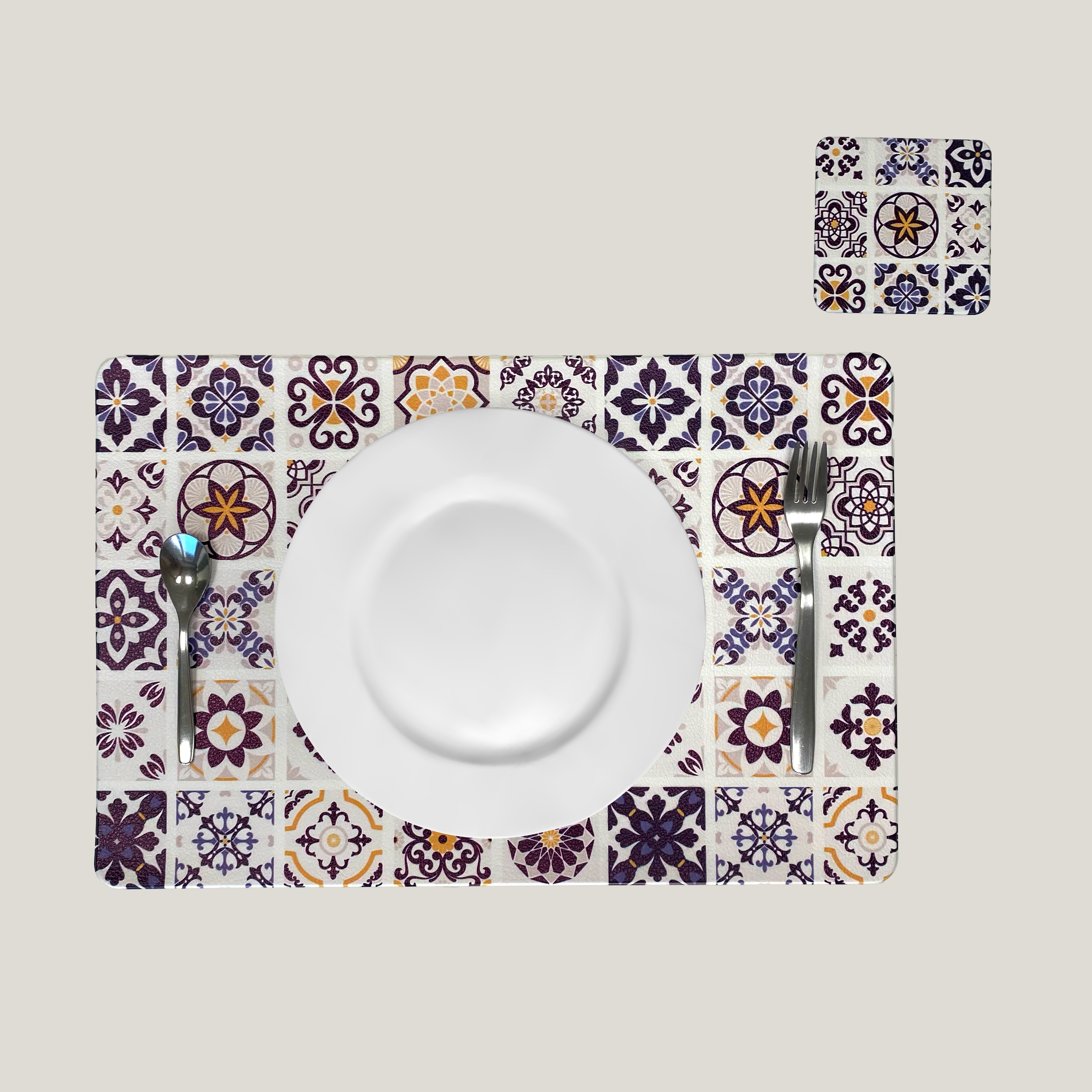 2 Set da colazione con sottobicchiere Stampato - In varie misure e fantasie