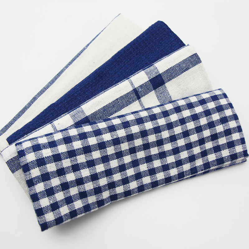 Set di 4 Strofinacci Rustico — Blu