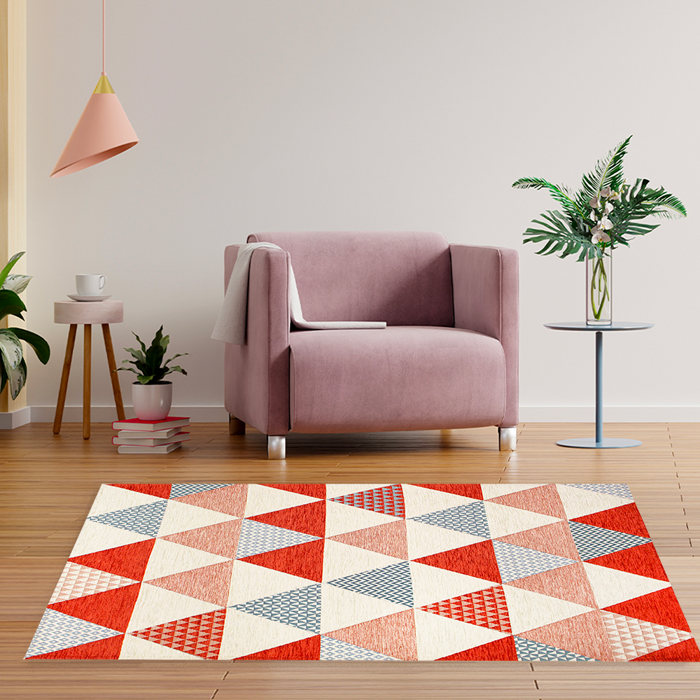 Tappeto Arredo Triangoli - Arancione
