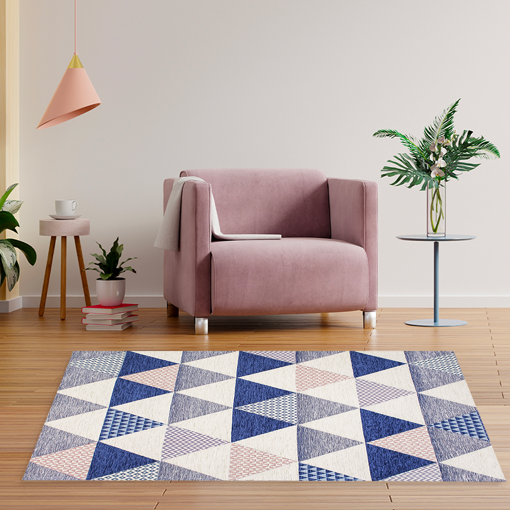 Tappeto Arredo Triangoli Blu - in varie misure