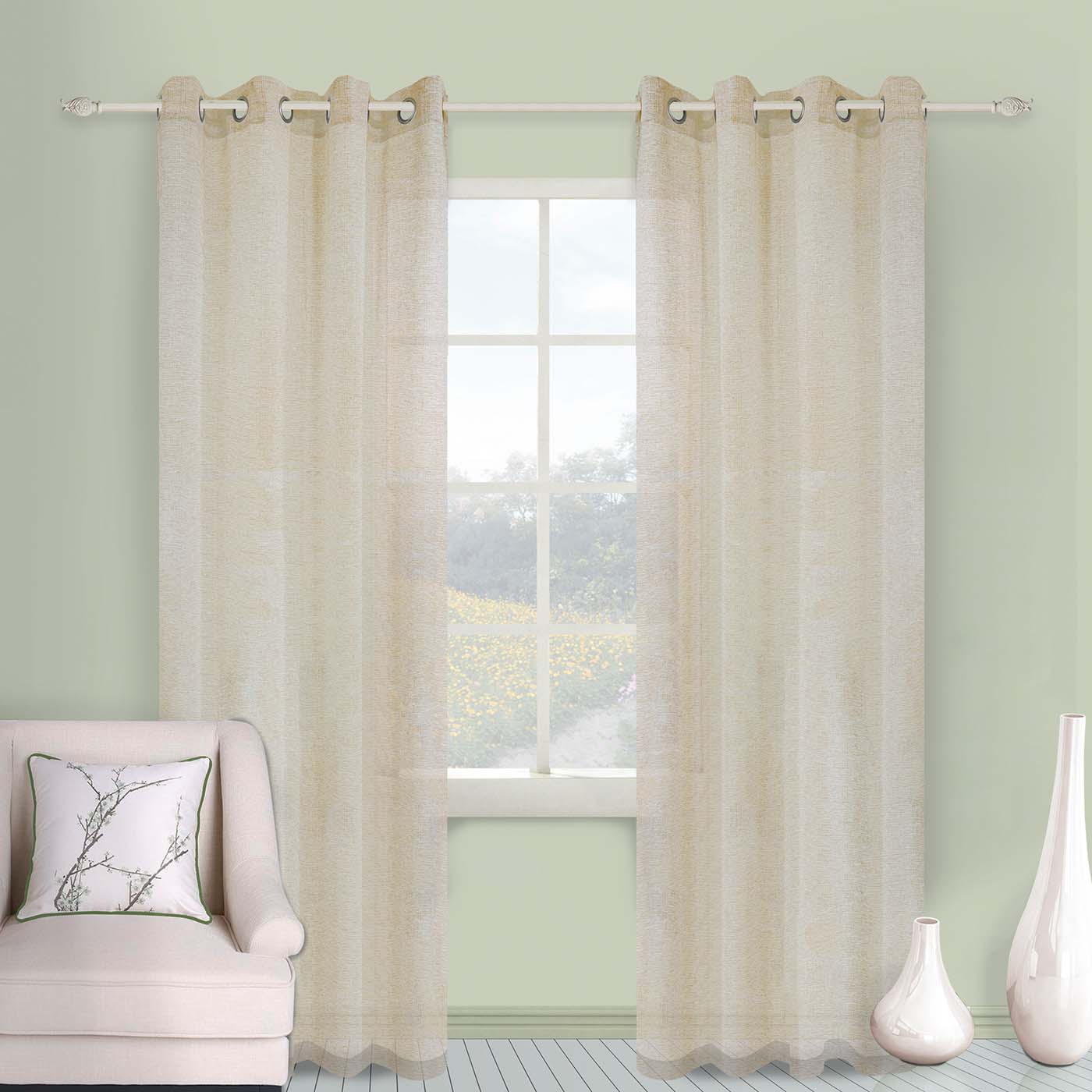tenda Ludovica semi oscurante beige