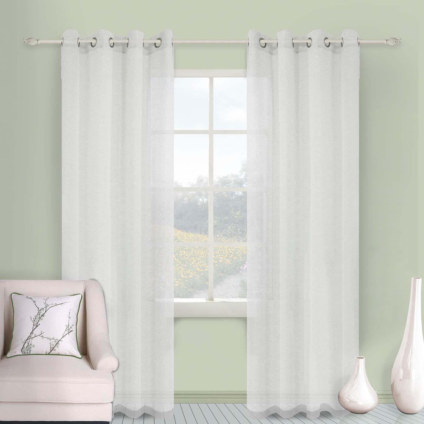 tenda Ludovica semi oscurante bianco