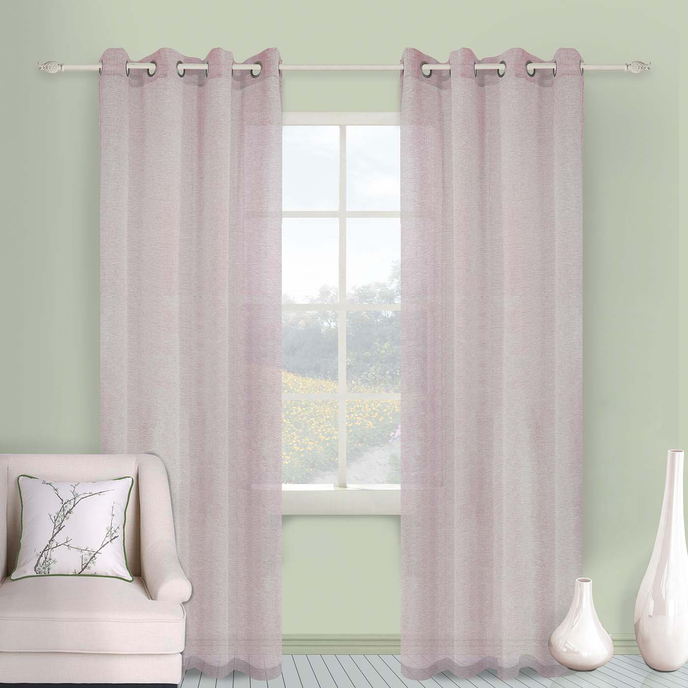 tenda Ludovica semi oscurante rosa