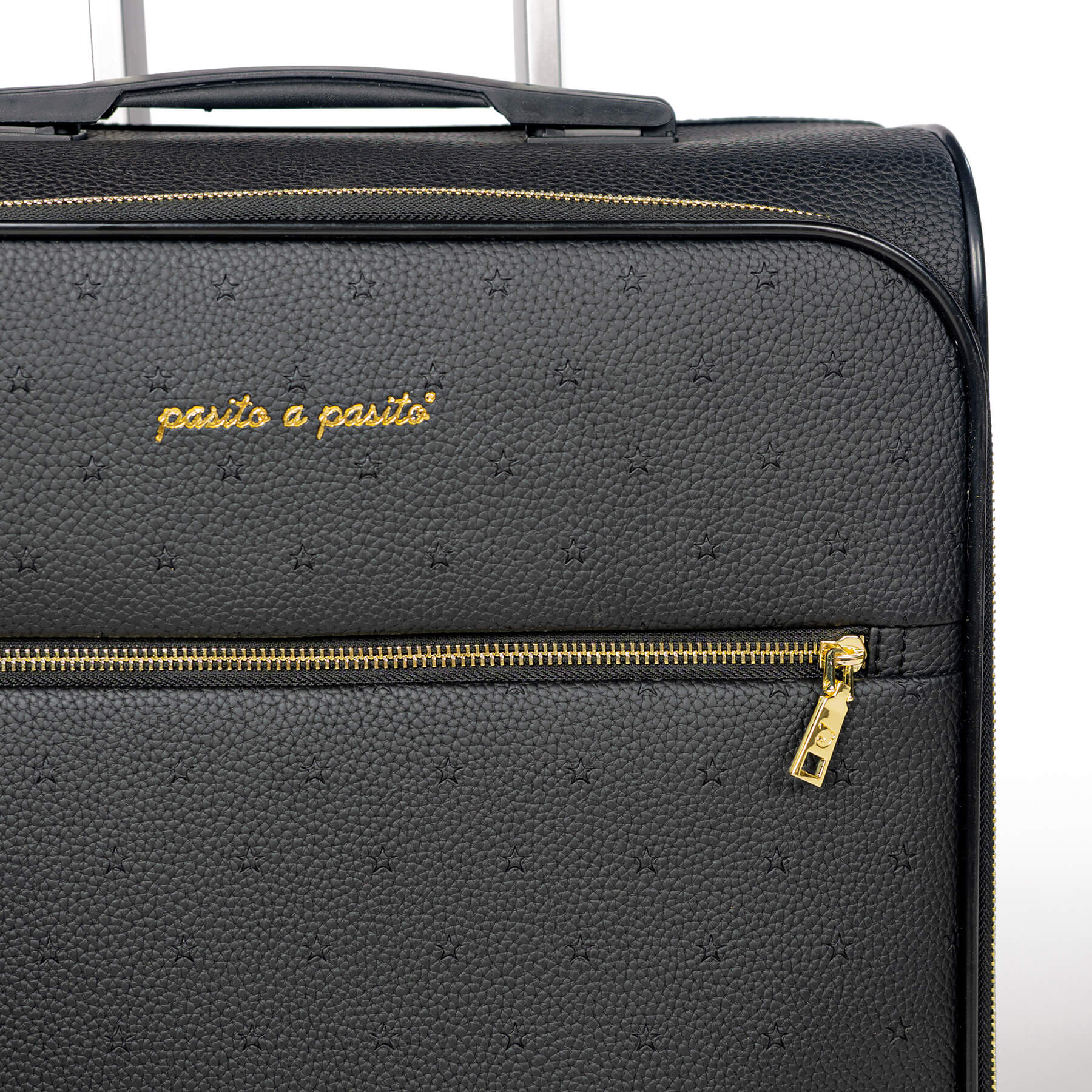 Elegante set borsone + valigia London in eco pelle nera Pasito a Pasito