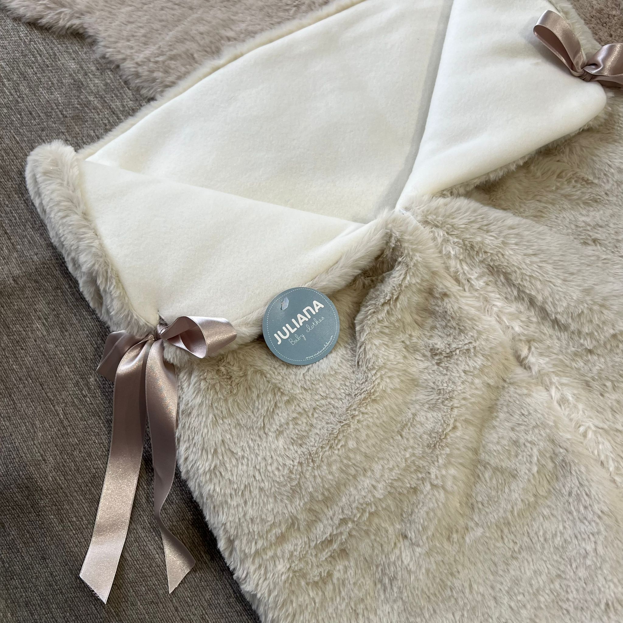 Baby sacco beige in misto lana - Juliana