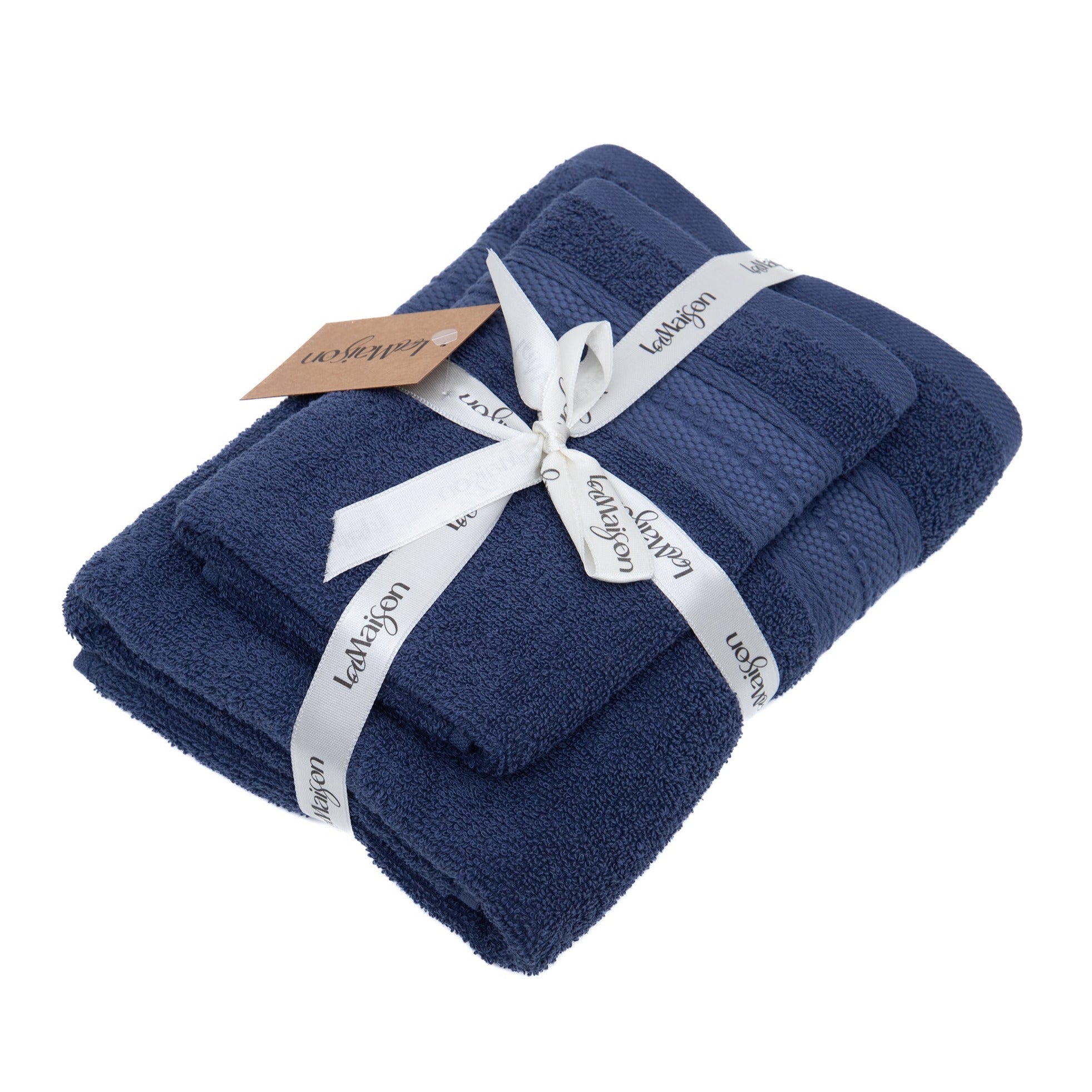 Asciugamano con ospite Blu in cotone 550gsm | In vari disegni