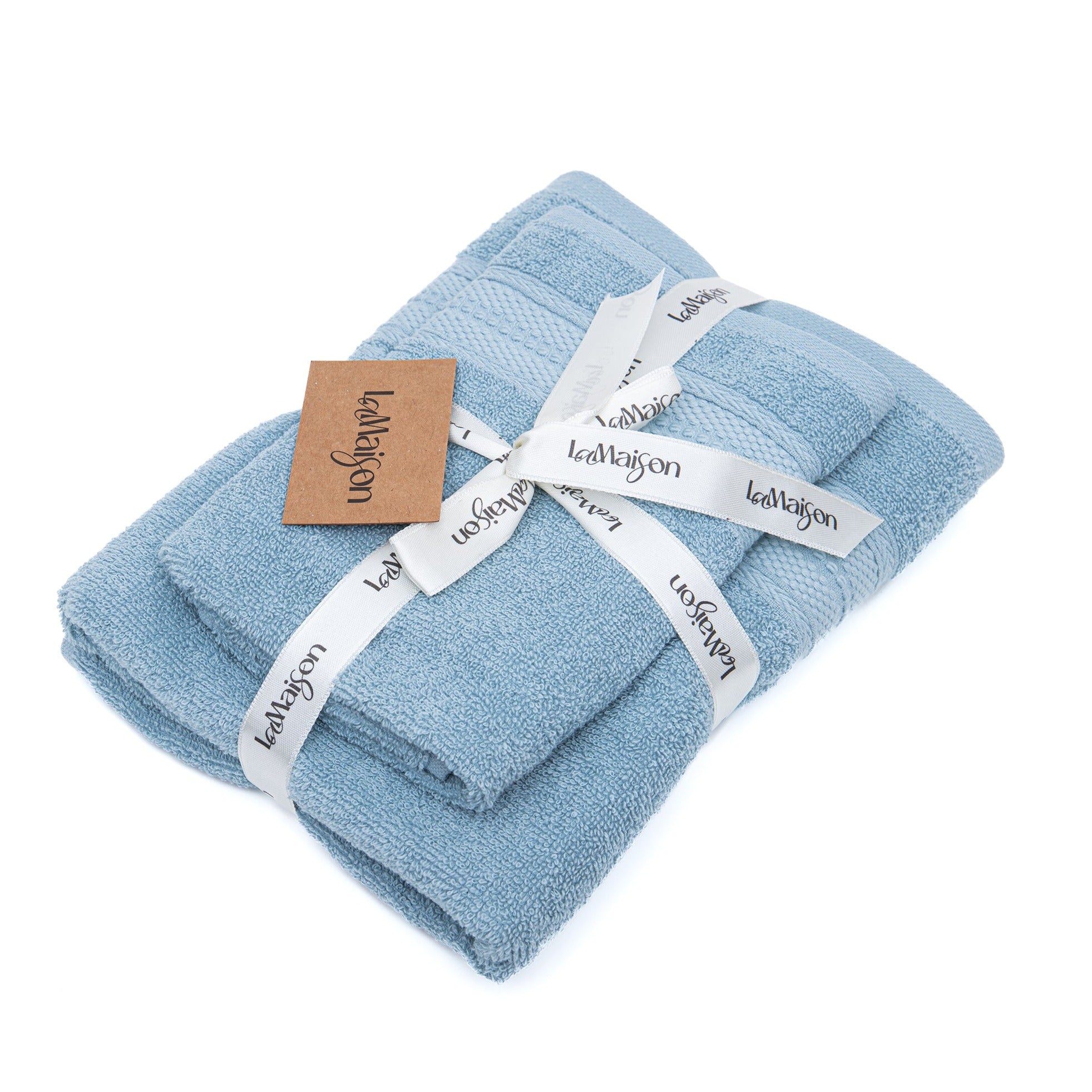 Set 1+1 Asciugamano e Ospite Azzurro - In vari disegni