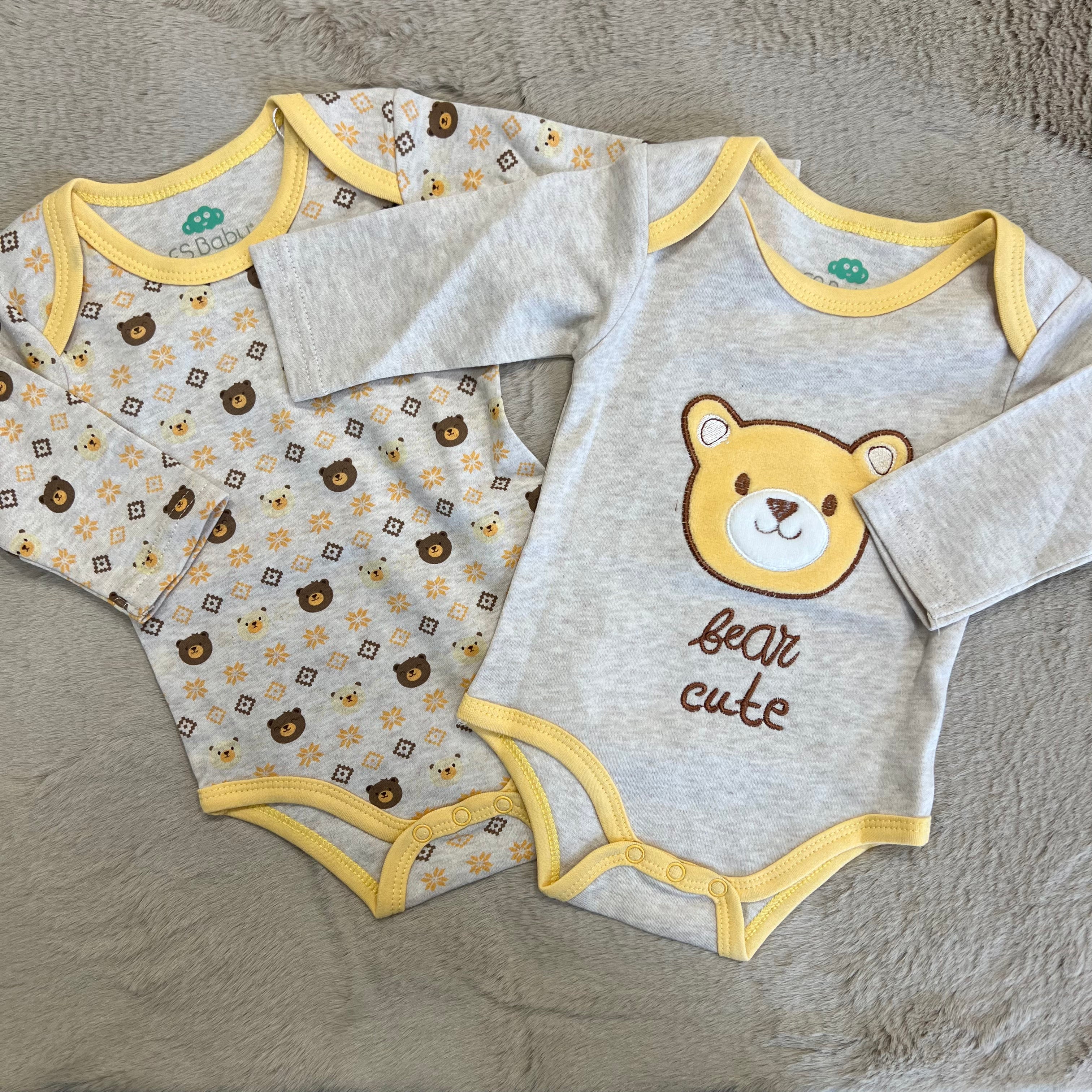 Set 2 Body in caldo cotone - Dalla 0 alla 12 mesi - FS BABY