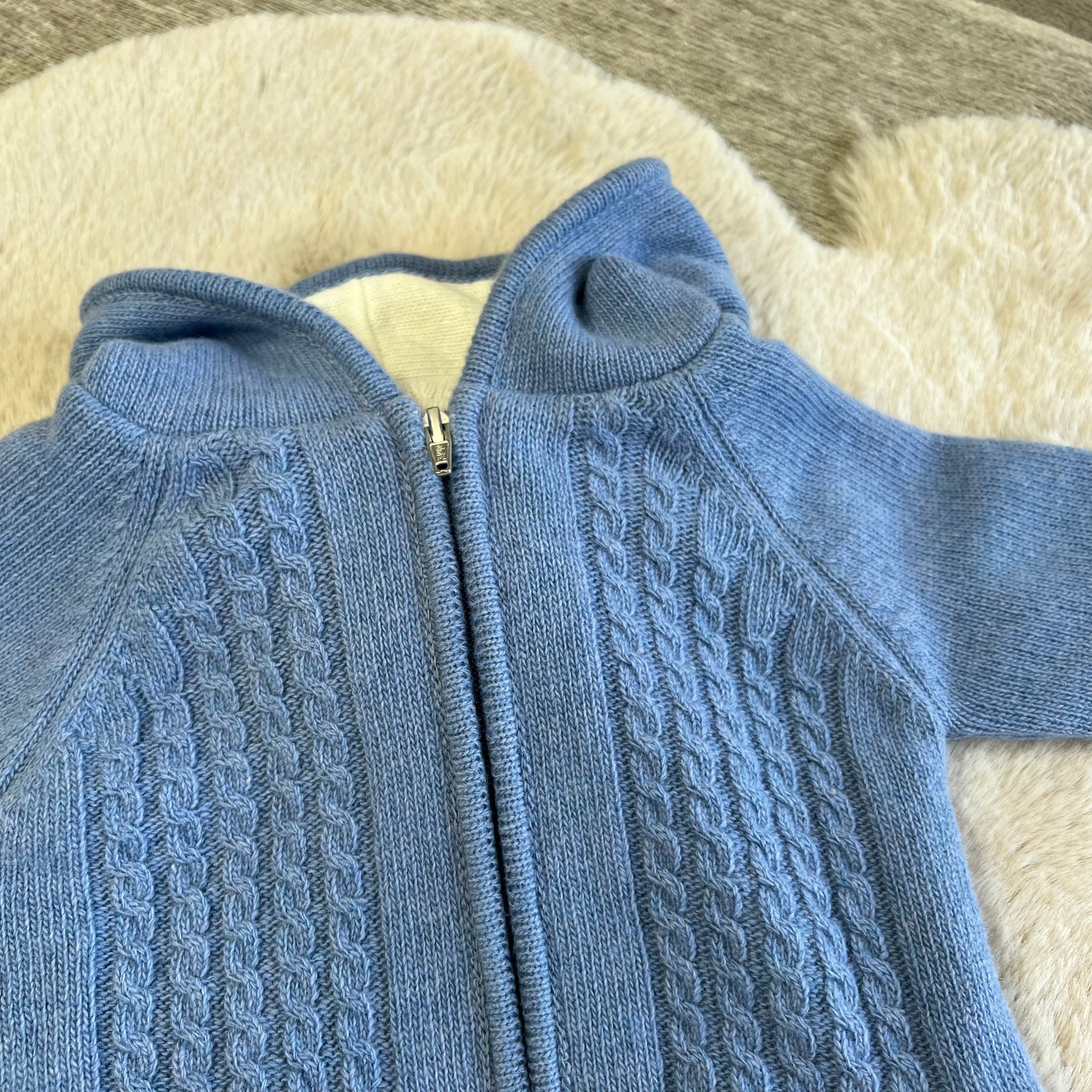 Cappotto in lanamerino e cashmere 6 e 9 mesi blu - WEDOBLE