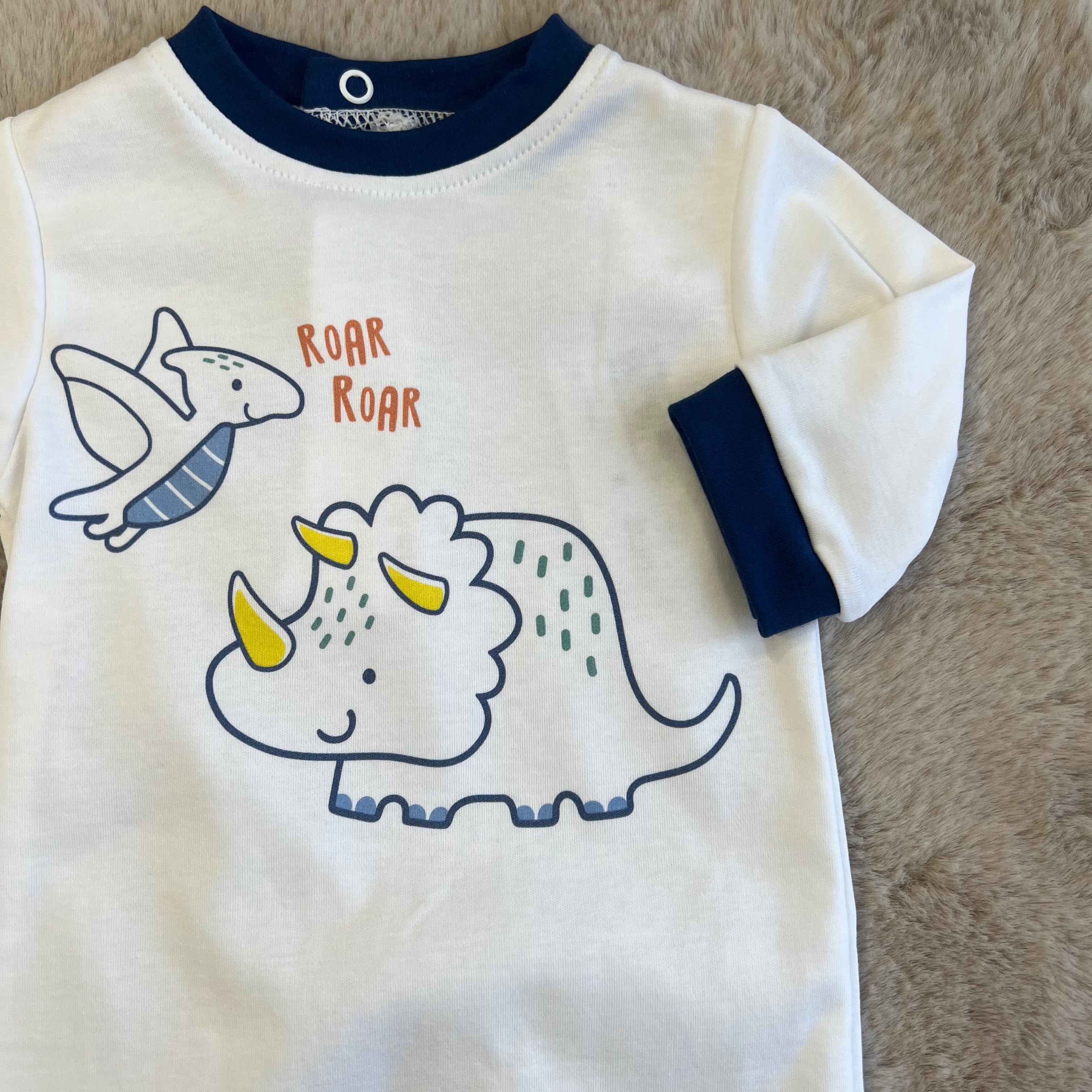 Tutina bambino neonato primavera/estate Dinosauri "Roar" - dalla 1 alla 6 mesi