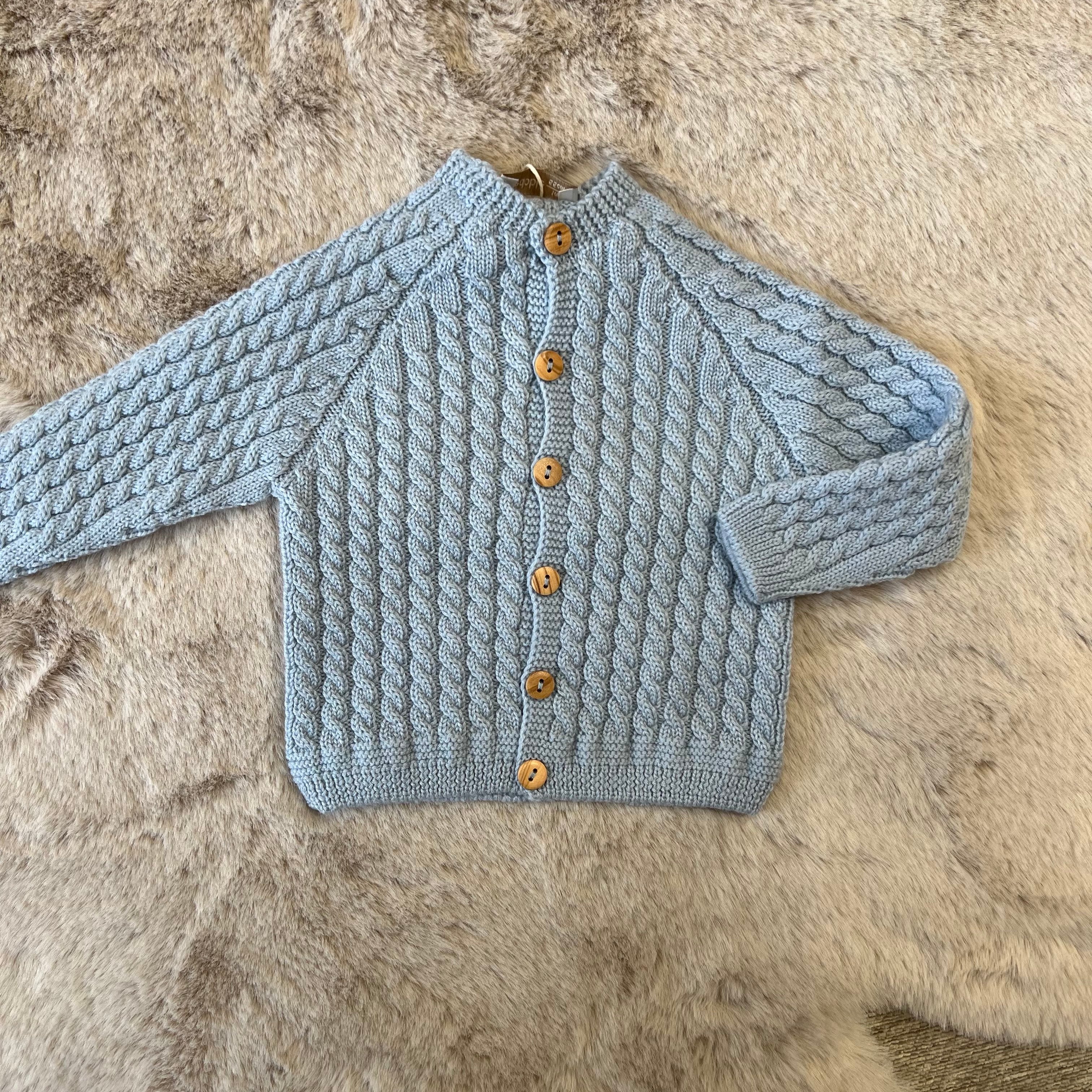 Cardigan in cashmere azzurro 3 mesi - Wedoble