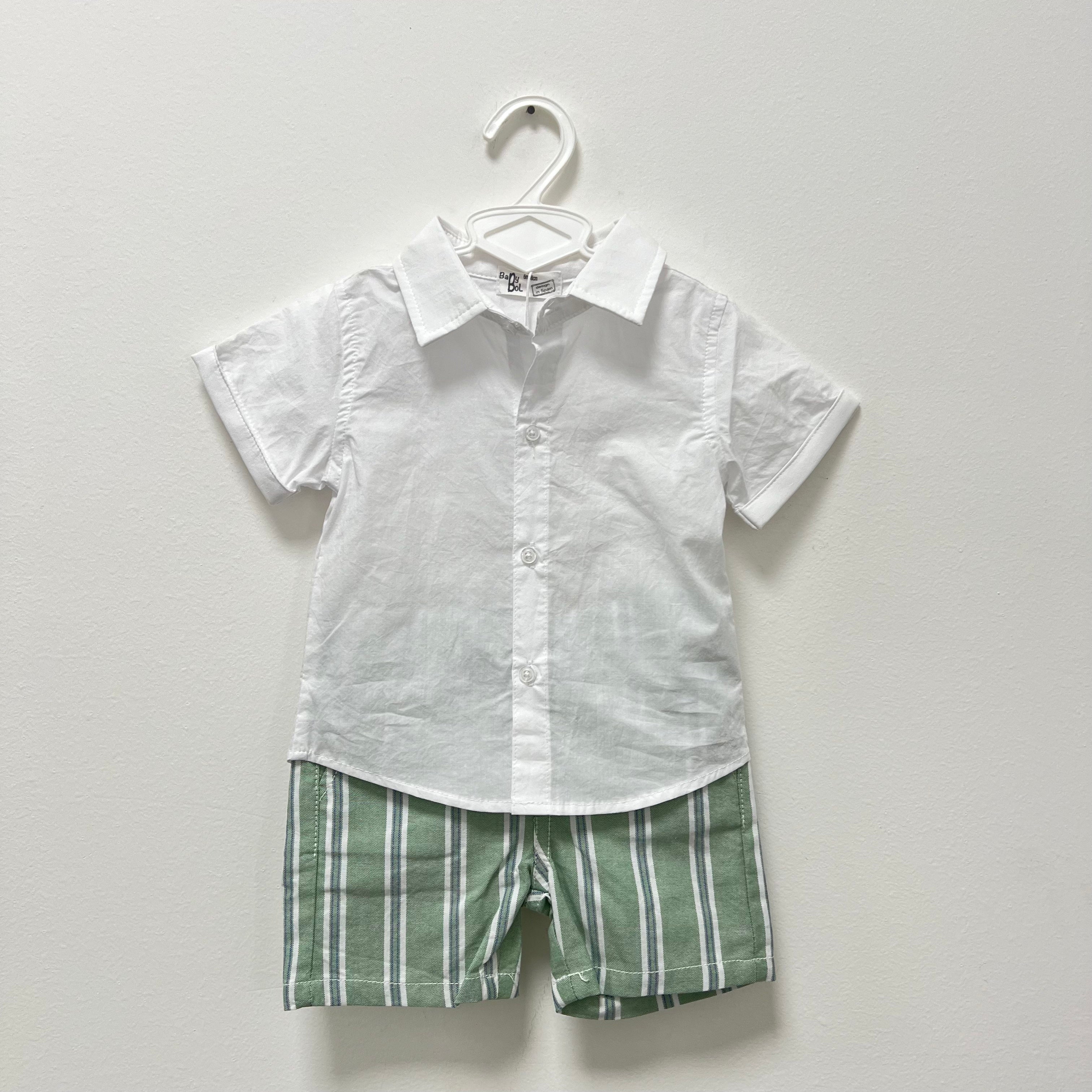 Abitino bambino con camicia e pantaloncino estivo - dalla 6 alla 24 mesi