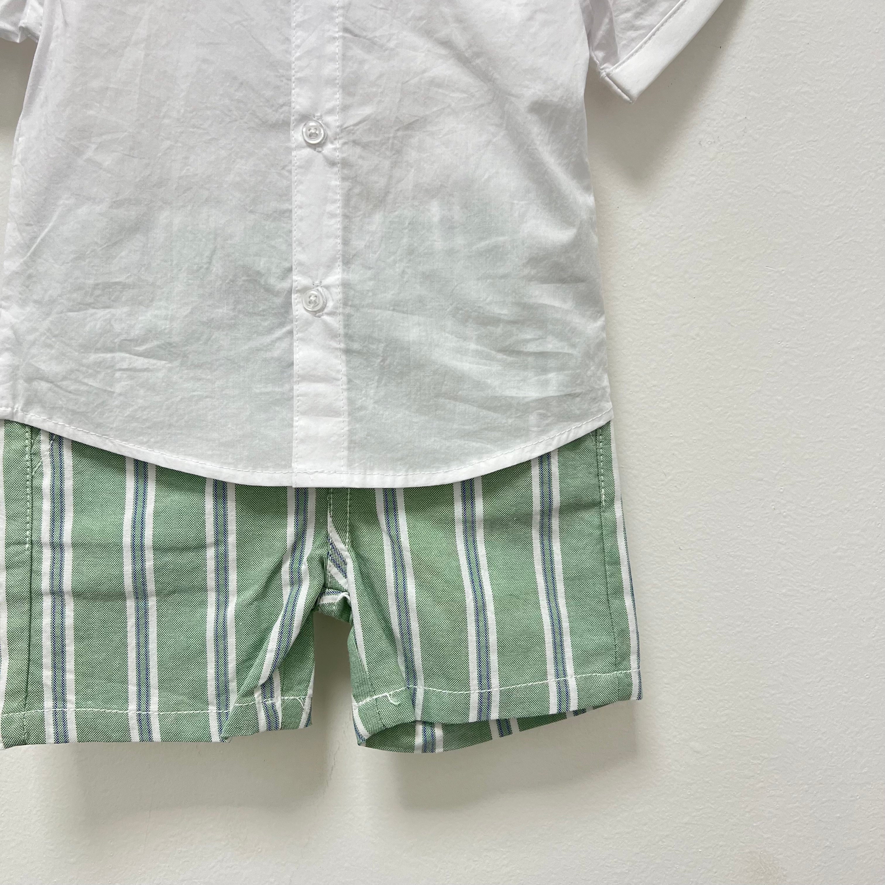Abitino bambino con camicia e pantaloncino estivo - dalla 6 alla 24 mesi