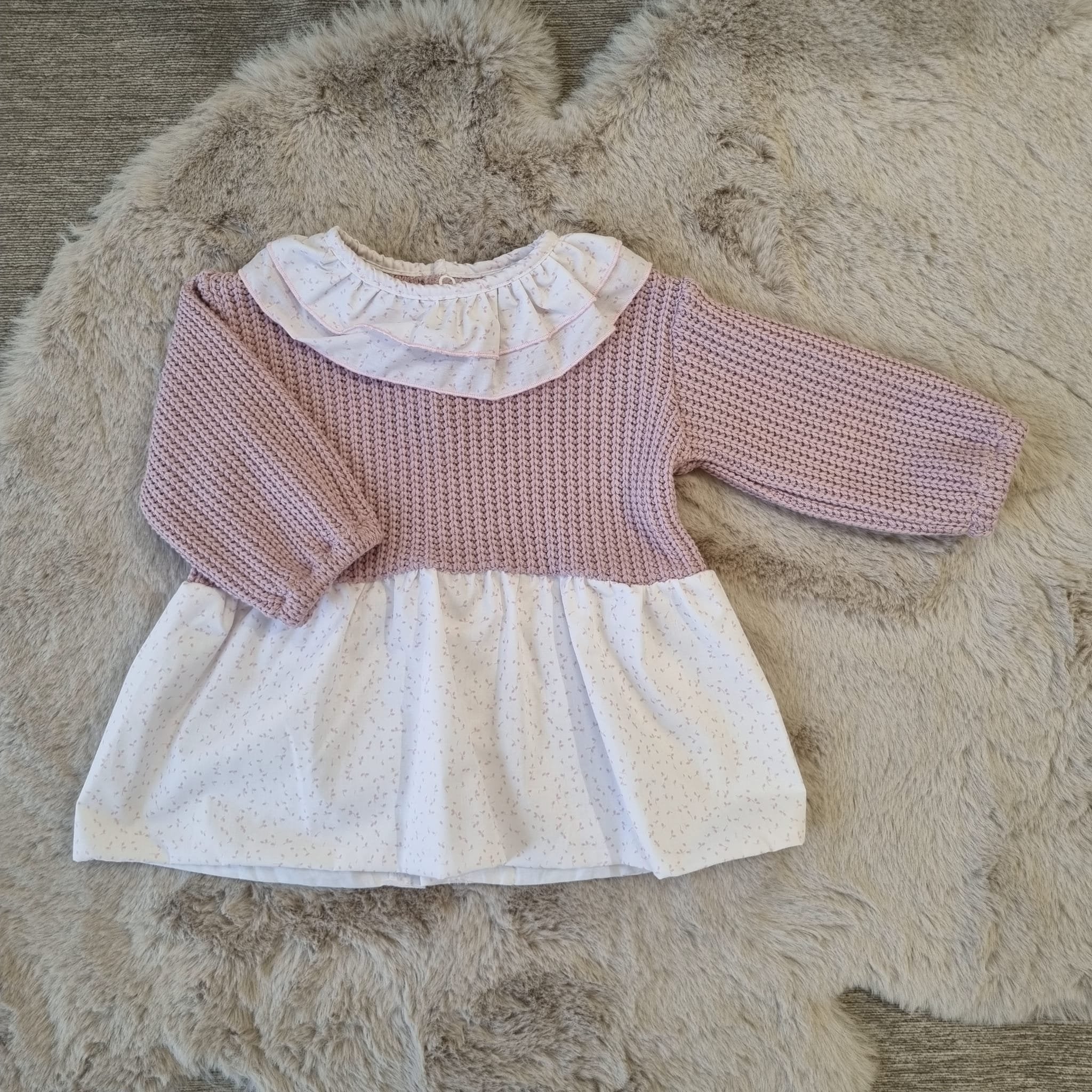 Abito bimba con Rosa dalla 3 alla 12 mesi - FS BABY