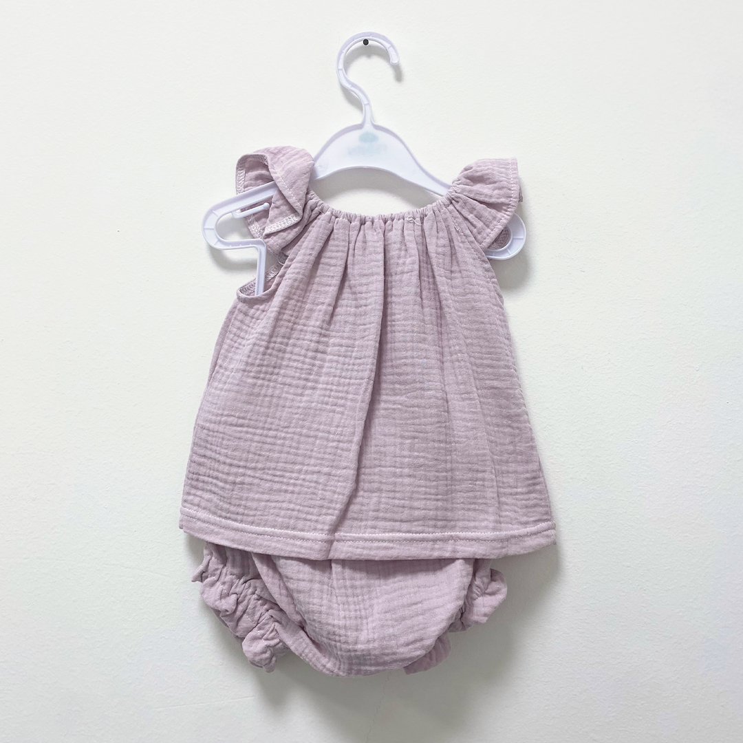 Pagliaccetto Vestitino bambina Glicine Lilla Estivo - dalla 3 alla 24 mesi