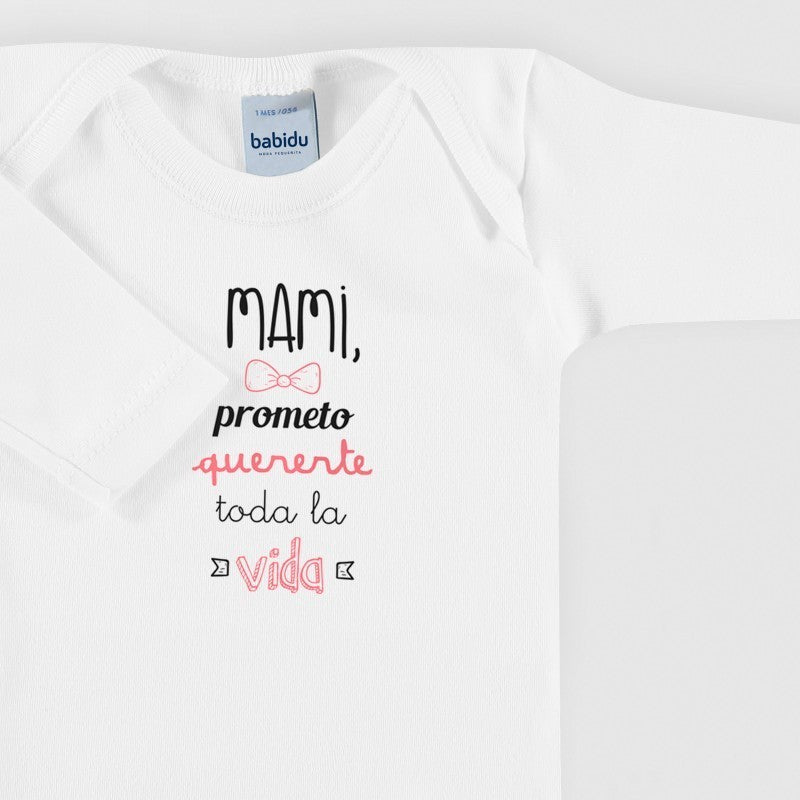 Body con dedica stampata "mami" - dalla 1 alla 36 mesi - BABIDU