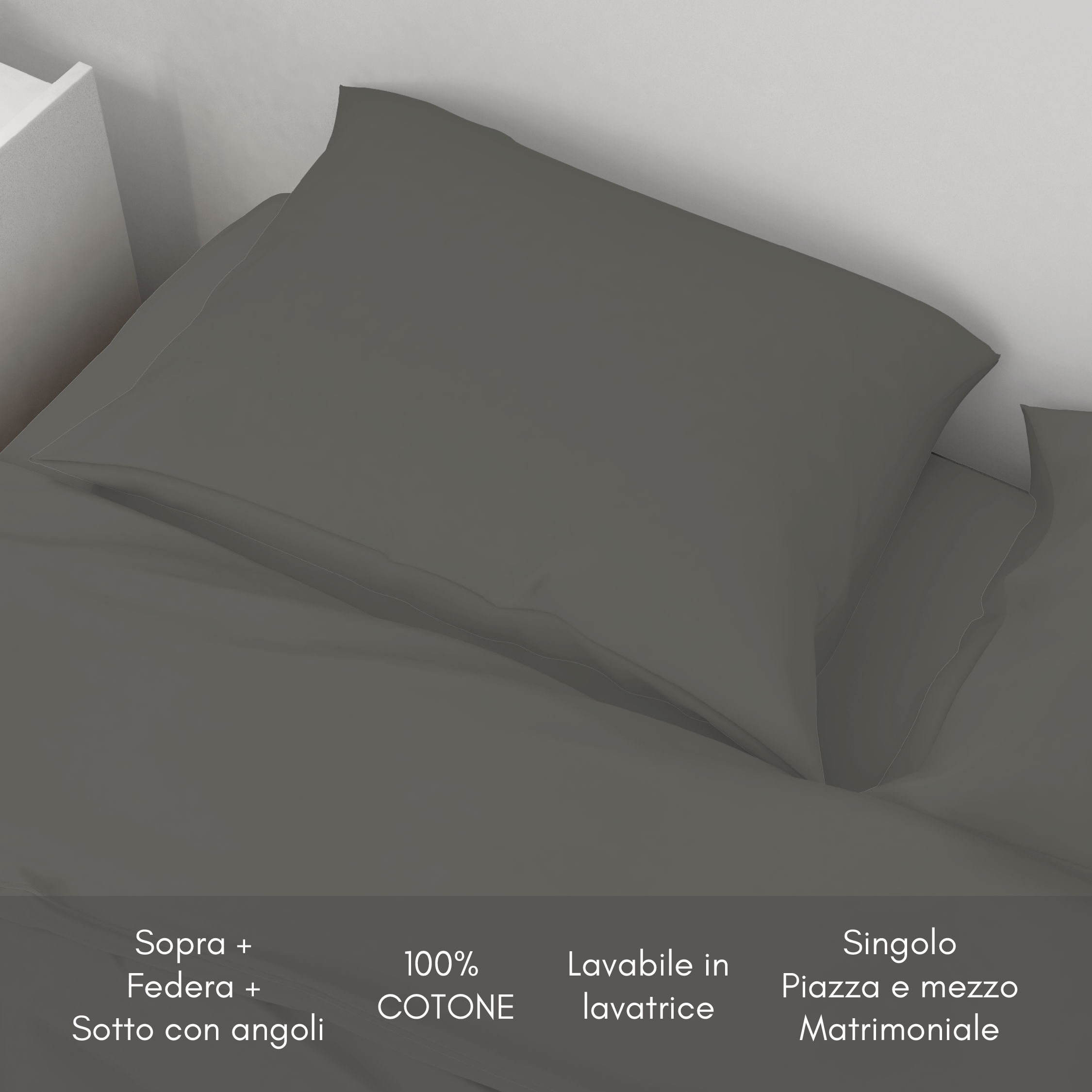 Completo lenzuola letto in cotone - in varie misure e colorazioni