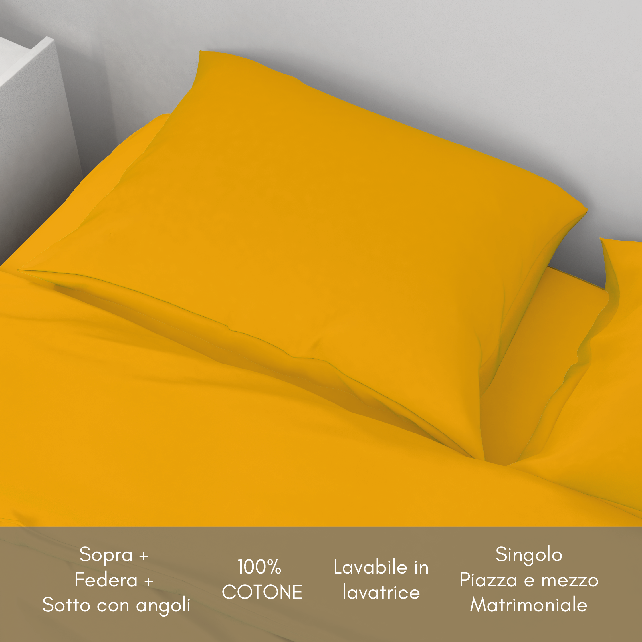 Completo lenzuola letto in cotone - in varie misure e colorazioni