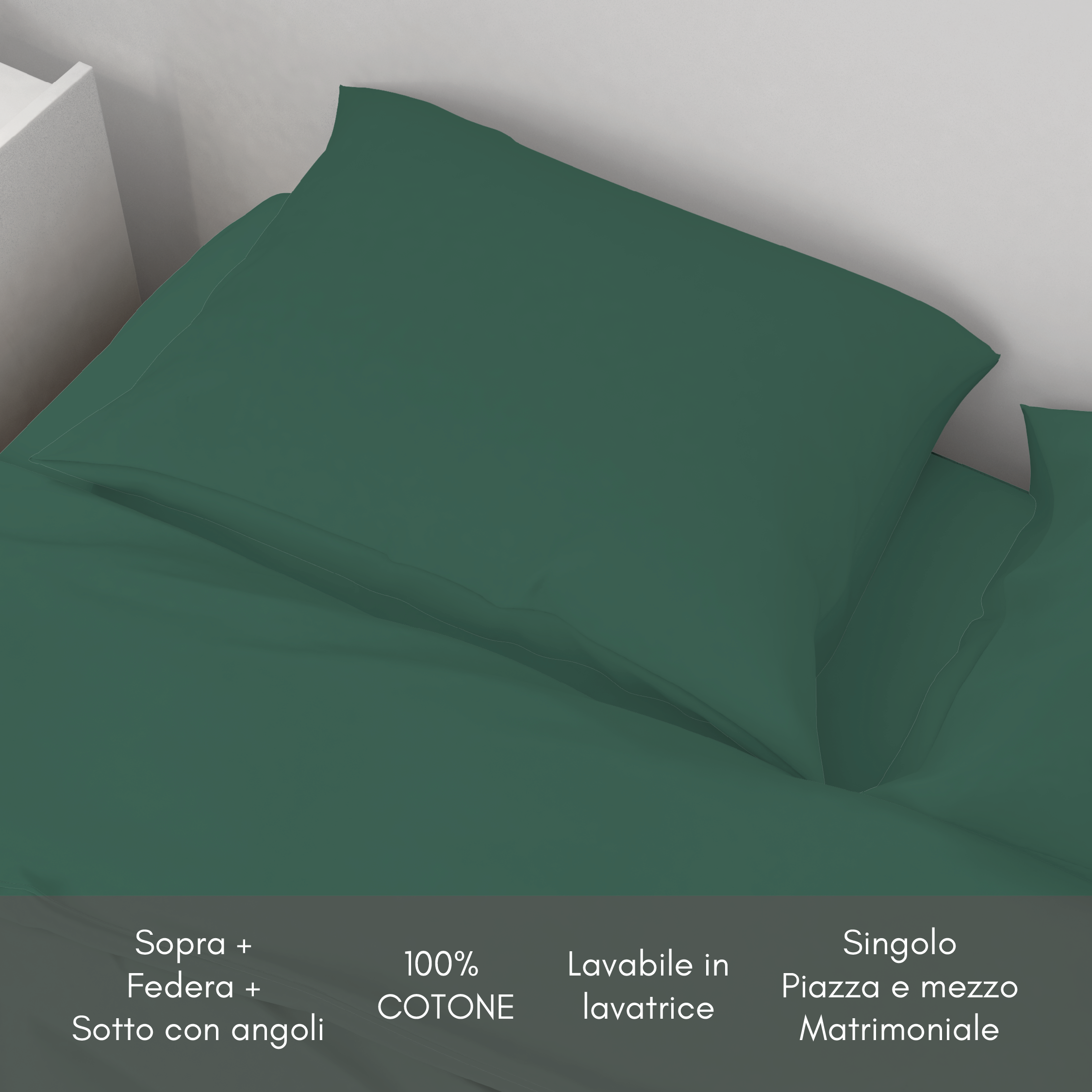 Completo lenzuola letto in cotone - in varie misure e colorazioni