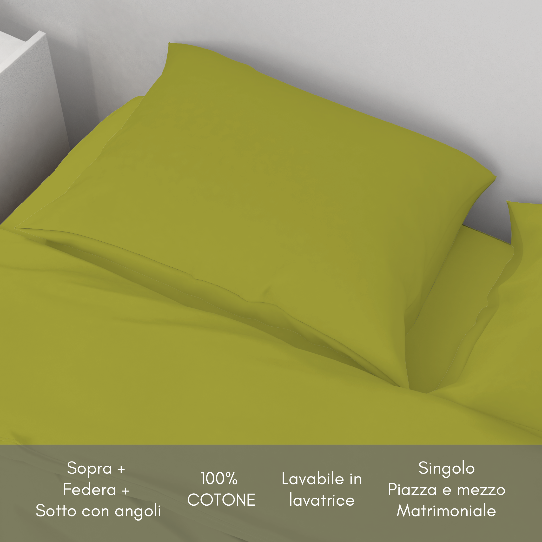 Completo lenzuola letto in cotone - in varie misure e colorazioni