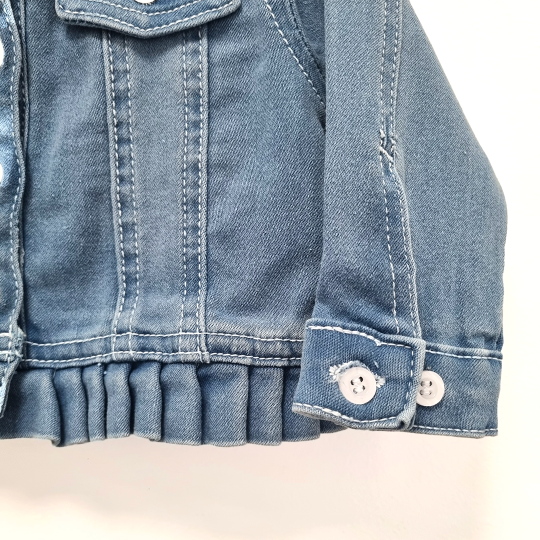 Giacca di Jeans bambina con volant primavera/estate - dalla 6 alla 24 mesi