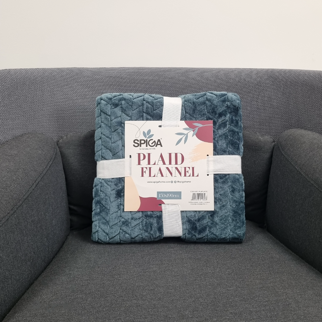 plaid in morbida flanella con trama a spina di pesce perfetto per decorare casa