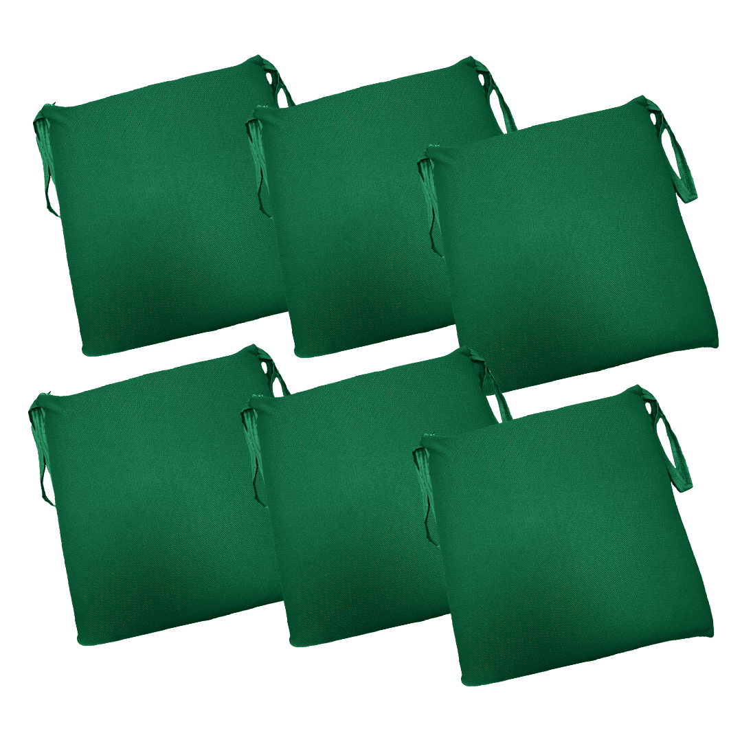 Cuscini per Sedia Antimacchia con Lacci 6 pezzi - Verde