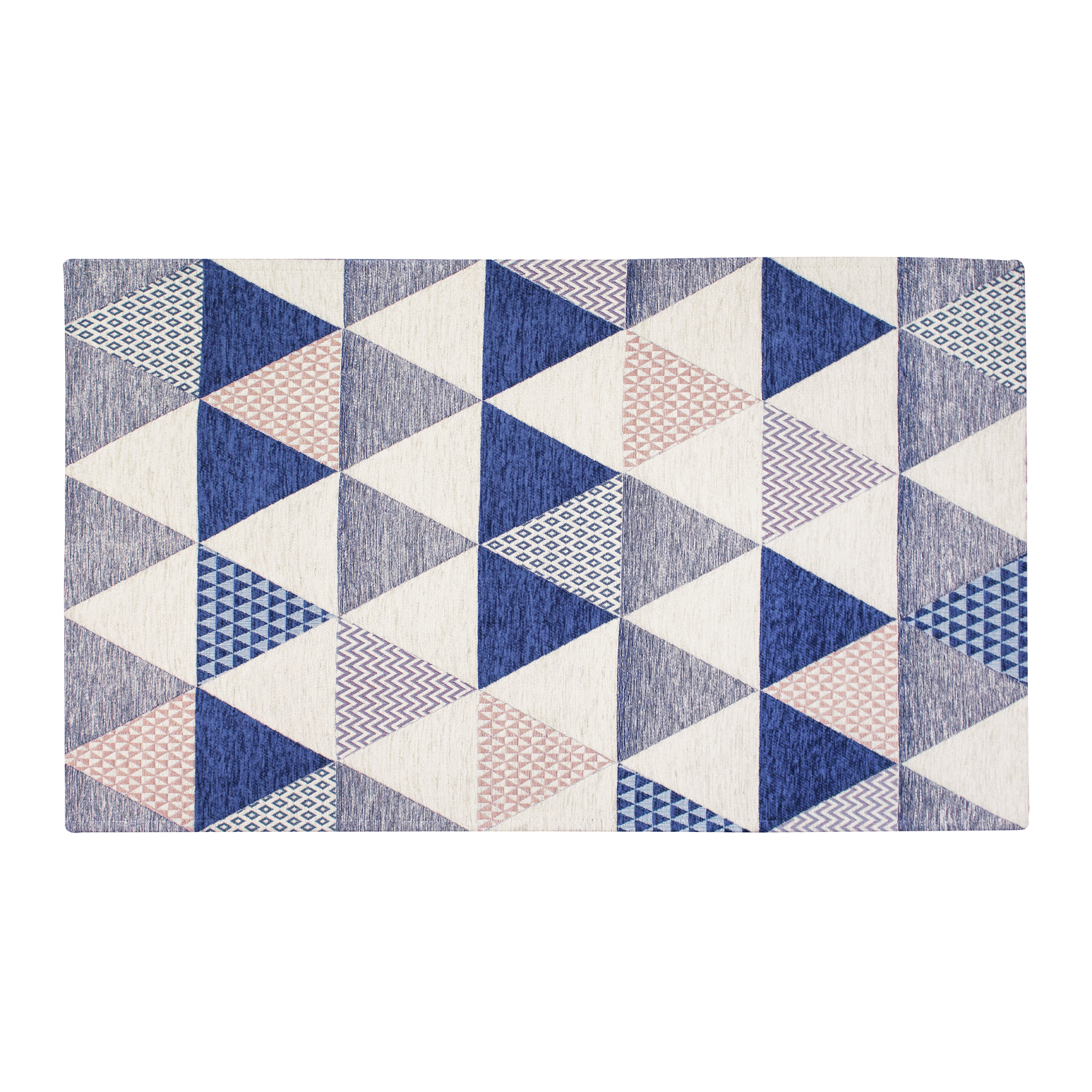 Tappeto Arredo Triangoli Blu 65x175cm