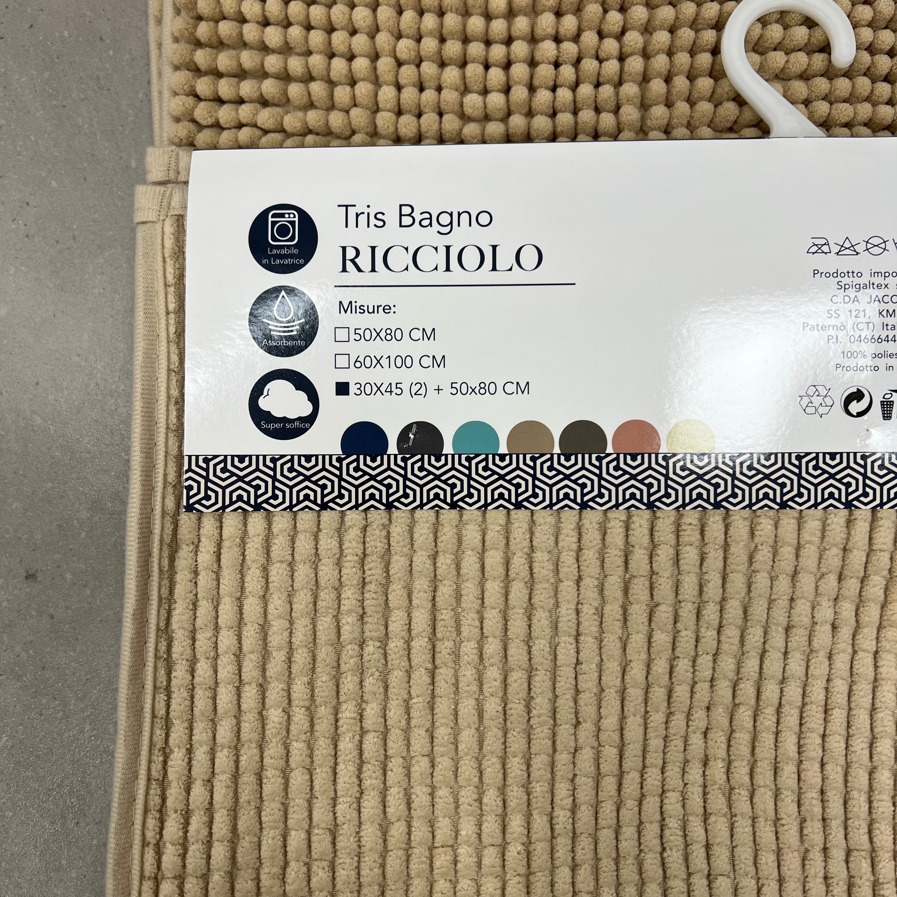 Tappeto Ricciolo Bagno — 50x80 cm in varie colorazioni